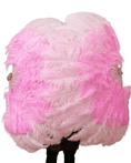 Bild in Galerie-Betrachter laden, Mix colors U/D Advanced 180 DEGREE FULL OPEN XL 2 layers Ostrich Feather Fan 34"x 68" - hotfans