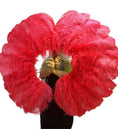 Load image into Gallery viewer, single layer Ostrich Feather Fan Double side Full open 180 degree 25"x 52" - hotfans