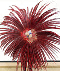 Load image into Gallery viewer, Red artistic huge Tall Pheasant Feather fan 38"x 80" - hotfans