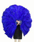 Carica l'immagine nel visualizzatore Galleria, Royal blue Professional Triple Layers Ostrich Feather Fan 34"x 65" - hotfans