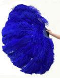 Carica l'immagine nel visualizzatore Galleria, Royal blue Professional Triple Layers Ostrich Feather Fan 34"x 65" - hotfans