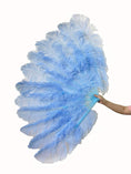 ギャラリービューアーに画像を読み込み、 Sky blue Advanced XL 2 Layers Ostrich Feather Fan 34"x 60" - hotfans