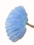 ギャラリービューアーに画像を読み込み、 Sky blue Advanced XL 2 Layers Ostrich Feather Fan 34"x 60" - hotfans