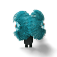 Load image into Gallery viewer, single layer Ostrich Feather Fan Full open 180 degree 25"x 50" - hotfans