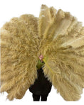 Charger l'image dans la visionneuse de galerie, Professional 4 Layers wheat Ostrich Feather Fan 35"x 67" - hotfans