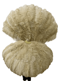 Bild in Galerie-Betrachter laden, Wheat Professional Triple Layers Ostrich Feather Fan 34"x 65" - hotfans