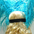 Carica l'immagine nel visualizzatore Galleria, Teal Showgirl Open Face Ostrich feather Headdress - hotfans