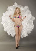 ギャラリービューアーに画像を読み込み、 White Tribute 360 degree ostrich feather Backpiece - hotfans