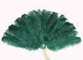 Bild in Galerie-Betrachter laden, Forest green Professional Triple Layers Ostrich Feather Fan 34"x 65" - hotfans