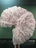 Bild in Galerie-Betrachter laden, Beige wood Professional Triple Layers Ostrich Feather Fan 34"x 65" - hotfans