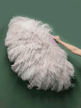Bild in Galerie-Betrachter laden, Beige wood Professional Triple Layers Ostrich Feather Fan 34"x 65" - hotfans