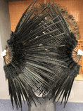 Bild in Galerie-Betrachter laden, Black Marabou & Pheasant Feather Fan 29"x 53" with Travel leather Bag - hotfans