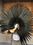 Bild in Galerie-Betrachter laden, Black Marabou & Pheasant Feather Fan 29"x 53" with Travel leather Bag - hotfans