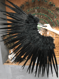 Bild in Galerie-Betrachter laden, Black Marabou & Pheasant Feather Fan 29"x 53" with Travel leather Bag - hotfans