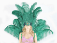 ギャラリービューアーに画像を読み込み、 Forest Green Ostrich Feather Open Face Headdress & backpiece Set - hotfans