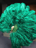 ギャラリービューアーに画像を読み込み、 Forest green Advanced XL 2 Layers Ostrich Feather Fan 34"x 60" - hotfans