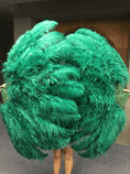 ギャラリービューアーに画像を読み込み、 Forest green Advanced XL 2 Layers Ostrich Feather Fan 34"x 60" - hotfans