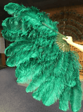 ギャラリービューアーに画像を読み込み、 Forest green Advanced XL 2 Layers Ostrich Feather Fan 34"x 60" - hotfans