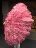 Bild in Galerie-Betrachter laden, Fuchsia Professional Triple Layers Ostrich Feather Fan 34"x 65" - hotfans