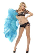 Charger l'image dans la visionneuse de galerie, Turquoise intermediate 2 layers Ostrich Feather Fan 30"x 54" - hotfans