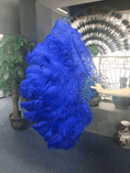 Carica l'immagine nel visualizzatore Galleria, Royal blue Advanced XL 2 Layers Ostrich Feather Fan 34"x 60" - hotfans