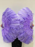 ギャラリービューアーに画像を読み込み、 Advanced Aqua violet Marabou & Ostrich Feather fan 27"x 53" - hotfans