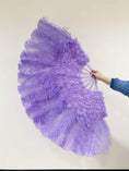 ギャラリービューアーに画像を読み込み、 Advanced Aqua violet Marabou & Ostrich Feather fan 27"x 53" - hotfans