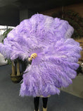 Charger l'image dans la visionneuse de galerie, Aqua violet intermediate 2 layers Ostrich Feather Fan 30"x 54" - hotfans