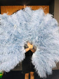 Bild in Galerie-Betrachter laden, Baby blue Professional 4 Layers Ostrich Feather Fan 35"x 67" - hotfans