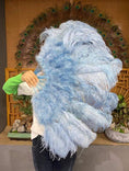 Carica l'immagine nel visualizzatore Galleria, Beginner Baby blue Marabou & Ostrich Feather fan 24"x 43" - hotfans
