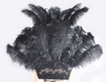 Load image into Gallery viewer, Black Ostrich Feather Open Face Headdress & backpiece Set - hotfans