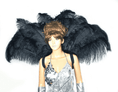 Load image into Gallery viewer, Black Open Majestic Style Ostrich Feather backpiece - hotfans