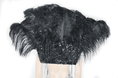 Load image into Gallery viewer, Black Open Majestic Style Ostrich Feather backpiece - hotfans