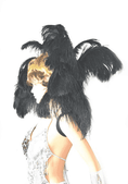 Load image into Gallery viewer, Black Open Majestic Style Ostrich Feather backpiece - hotfans