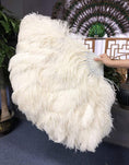 Bild in Galerie-Betrachter laden, Beige Professional Triple Layers Ostrich Feather Fan 34"x 65" - hotfans