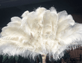 Charger l'image dans la visionneuse de galerie, Beige Professional 4 Layers Ostrich Feather Fan 35"x 67'' - hotfans