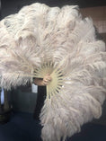 ギャラリービューアーに画像を読み込み、 Beige camel intermediate 2 layers Ostrich Feather Fan 30"x 54" - hotfans