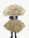 Load image into Gallery viewer, Beginner Beige camel Marabou & Ostrich Feather fan 24"x 43" - hotfans