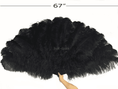 ギャラリービューアーに画像を読み込み、 Black Professional 4 Layers Ostrich Feather Fan 35"x 67" - hotfans