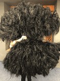 ギャラリービューアーに画像を読み込み、 Black Professional 4 Layers Ostrich Feather Fan 35"x 67" - hotfans