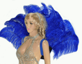 Load image into Gallery viewer, Royal blue Open Majestic Style Ostrich Feather backpiece - hotfans