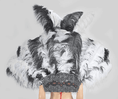 Load image into Gallery viewer, Black & white Ostrich Feather Open Face Headdress & backpiece Set - hotfans
