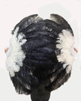 Load image into Gallery viewer, Mixed black & white 2 Layers Ostrich Feather Fan 30''x 54'' with Travel leather Bag - hotfans