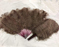 ギャラリービューアーに画像を読み込み、 Single layer Coffee Beginner’s Ostrich Feather Fan 25"x 45" - hotfans