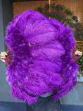 Carica l'immagine nel visualizzatore Galleria, Beginner Drak purple Marabou & Ostrich Feather fan 24"x 43" - hotfans
