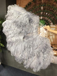 Carica l'immagine nel visualizzatore Galleria, Dark grey intermediate 2 layers Ostrich Feather Fan 30"x 54" - hotfans