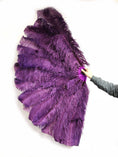 Bild in Galerie-Betrachter laden, Dark plurple Professional Triple Layers Ostrich Feather Fan 34"x 65" - hotfans