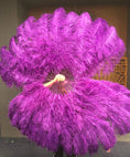 ギャラリービューアーに画像を読み込み、 Dark purple Advanced XL 2 Layers Ostrich Feather Fan 34"x 60" - hotfans