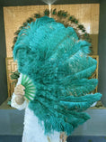 Charger l'image dans la visionneuse de galerie, Beginner Forest green Marabou & Ostrich Feather fan 24"x 43" - hotfans