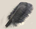 Bild in Galerie-Betrachter laden, Dark grey Professional Triple Layers Ostrich Feather Fan 34"x 65" - hotfans